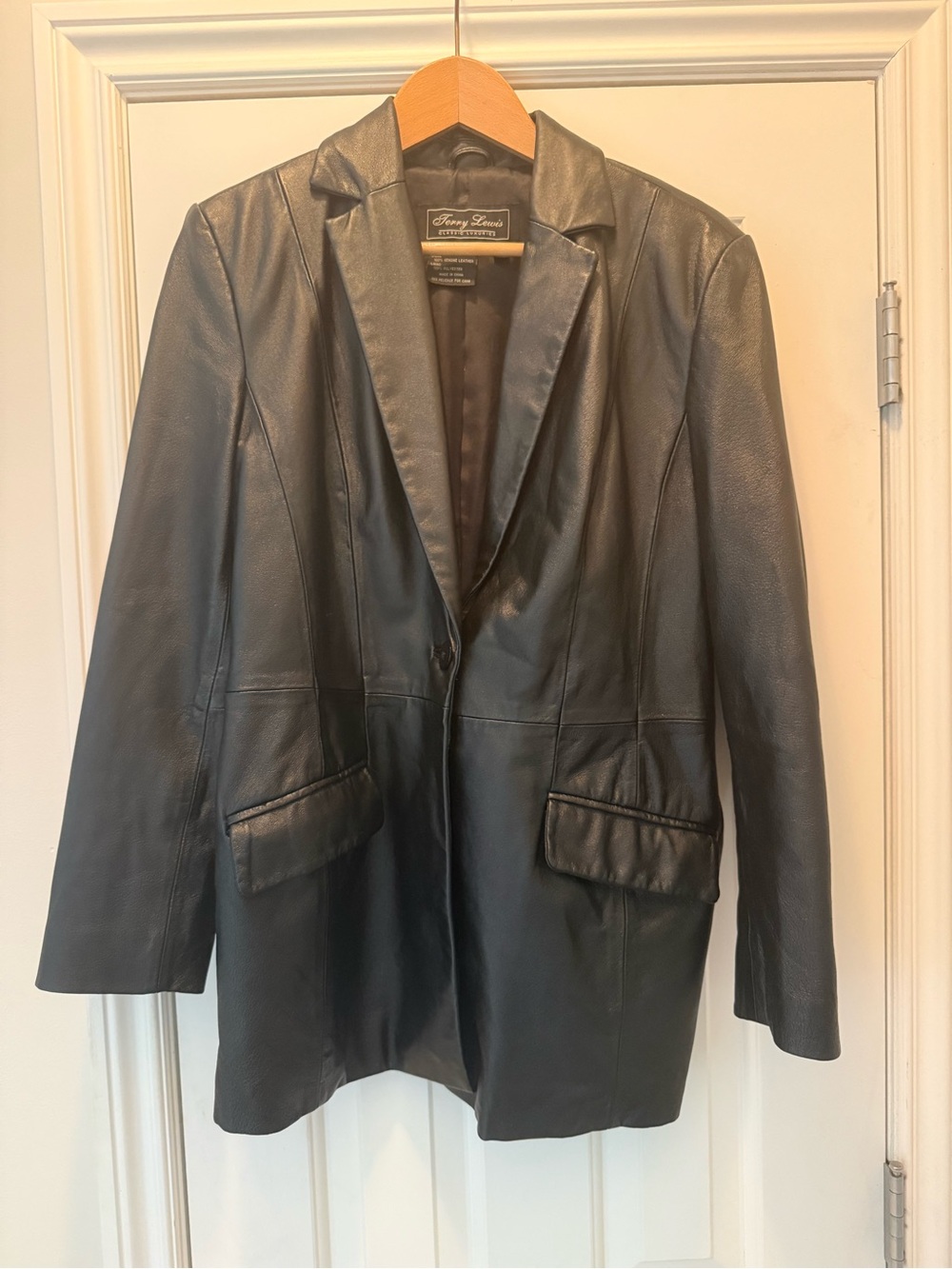 Terry Lewis Black Leather Blazer Jacket